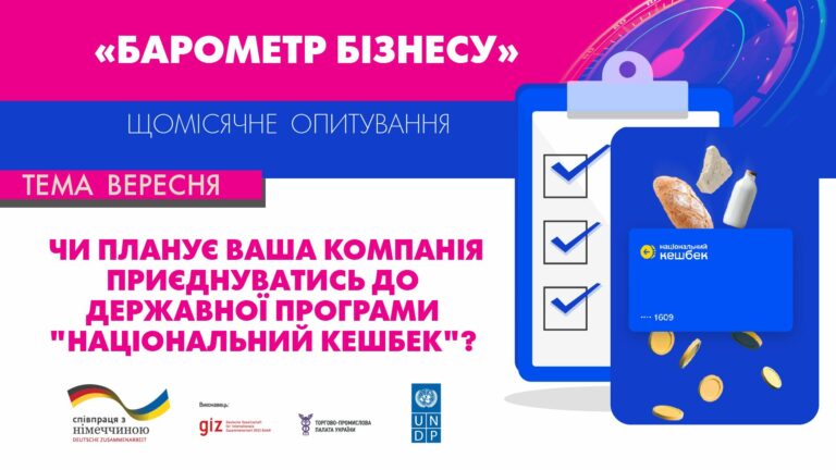 Вересневе опитування &#8220;Барометр бізнесу&#8221; від ТППУ: &#8220;Чи планує ваша компанія приєднатись до державної програми &#8220;Національний кешбек&#8221;?&#8221;