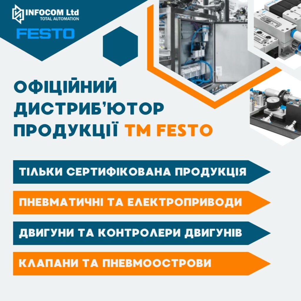 ІНФОКОМ ЛТД є офіційним дистриб’ютором продукції ТМ FESTO