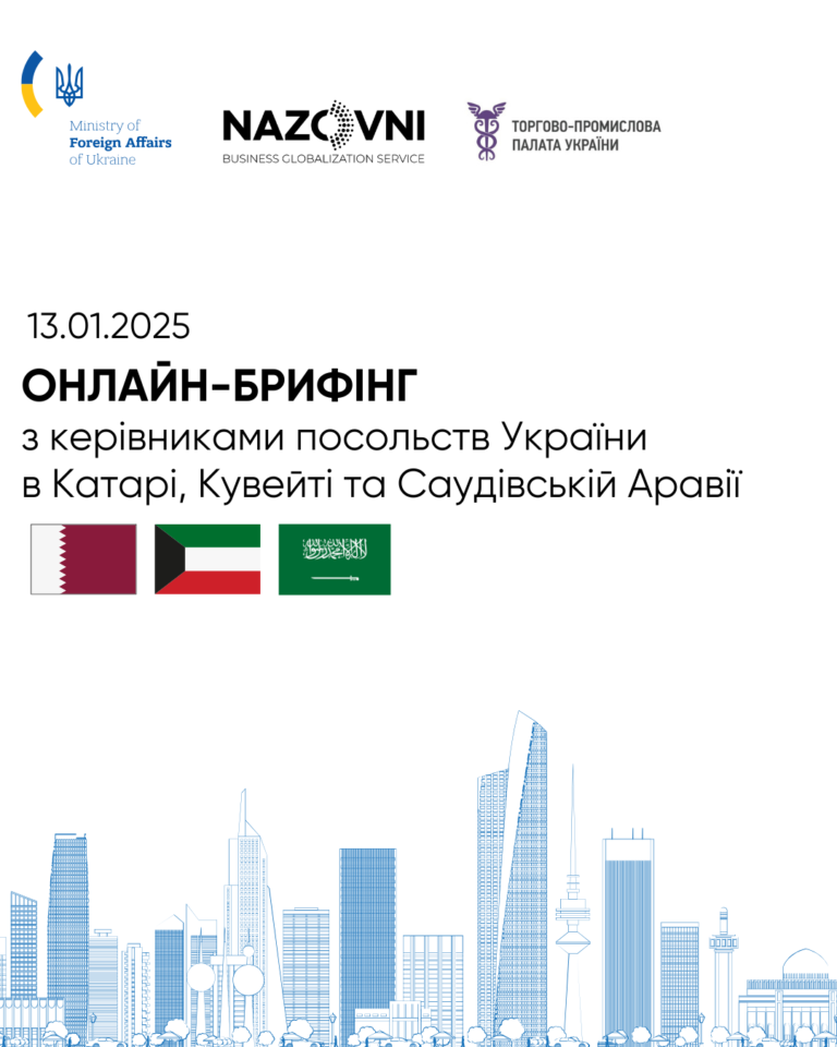 Онлайн-брифінг керівників посольств України в Державі Катар, Державі Кувейт та Королівстві Саудівська Аравія для українських експортерів